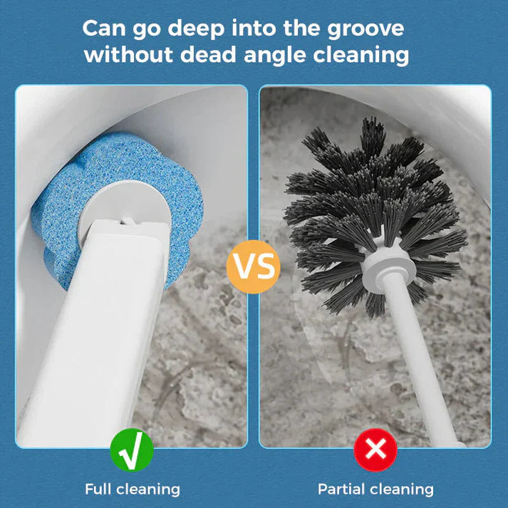 Disposable Toilet Brush Set — Built-In Cleaner & 120 Refills