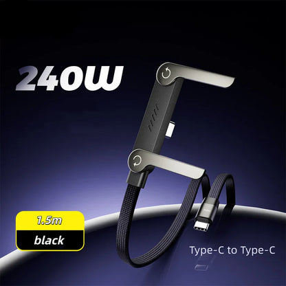 2-in-1 Invisible Holder Charger cable⚡240w super fast charging Fast charging Cord