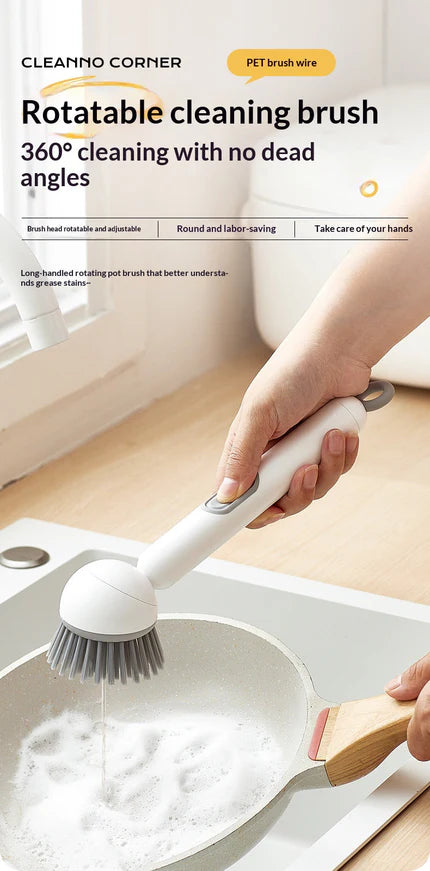Limited-Time Promotion: Enjoy 60% Discount All-in-One Pot Brush:Long Handle, Non-Absorbent & Scratch-Safe for Pans and Dishes-OA