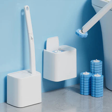 Disposable Toilet Brush Set — Built-In Cleaner & 120 Refills