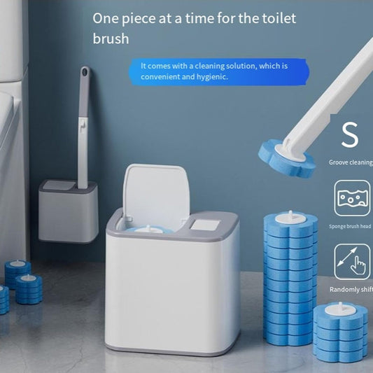 Upgrade Disposable Toilet Brush, Disposable Toilet Cleaning Set with Holder & Refills, Extended Handle Bowl Brush for Hygienic Bathroom Maintenance