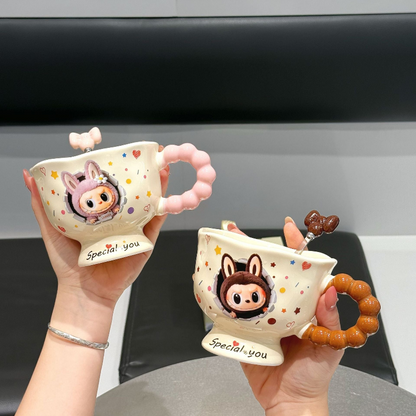 Labb Aesthetic Ceramic Couple Mugs - Perfect Birthday & Souvenir Gift for Her,Pair of Couple Mugs