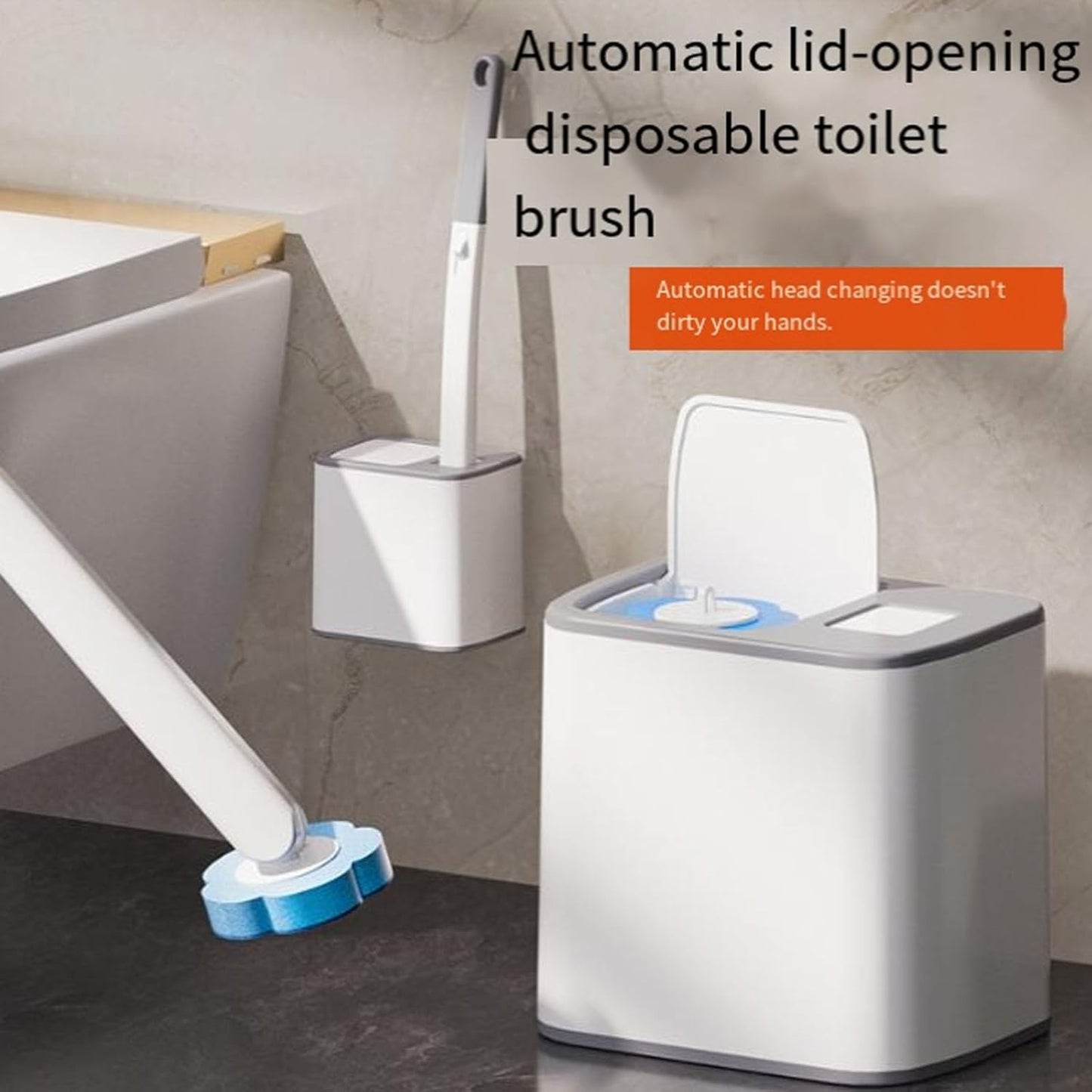 Upgrade Disposable Toilet Brush, Disposable Toilet Cleaning Set with Holder & Refills, Extended Handle Bowl Brush for Hygienic Bathroom Maintenance