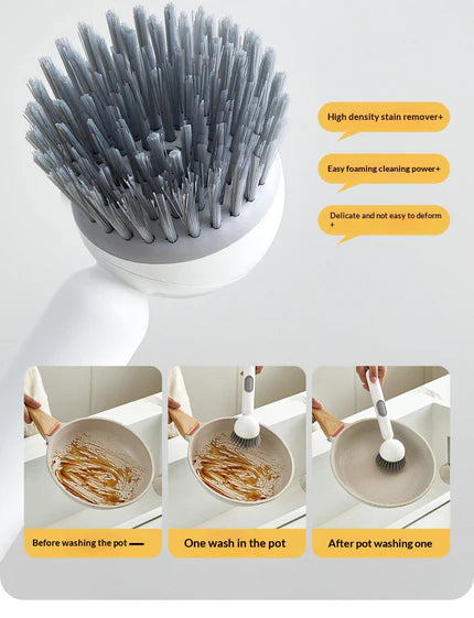 Limited-Time Promotion: Enjoy 60% Discount All-in-One Pot Brush:Long Handle, Non-Absorbent & Scratch-Safe for Pans and Dishes-OA