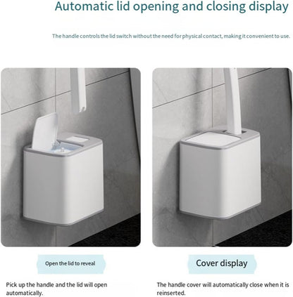 Upgrade Disposable Toilet Brush, Disposable Toilet Cleaning Set with Holder & Refills, Extended Handle Bowl Brush for Hygienic Bathroom Maintenance