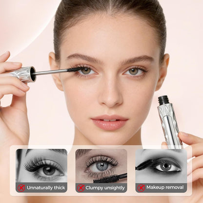 Eyelash Primer, Tubular Eyelash Primer, 2026 New Steel Tube Mascara Primers, Volumizing Mascara for Daily Makeup, Metal Wand Mascara Black for Women