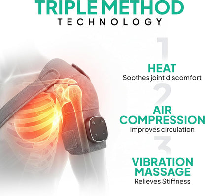 💪Triple Method Shoulder Massager – The Official Triple Shoulder Massager – Adjustable Shoulder Brace for Relaxation, Muscle Comfort & at-Home – Shoulder Relaxing Massage