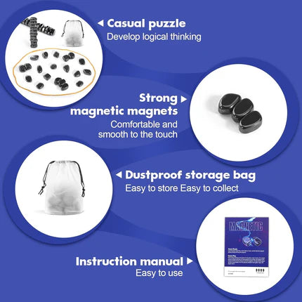 Magnetic Chess Game,Portable Intellectual Battle & Strategy Board Game for Family Game Night,Magnetic Chess Strategy Game with String & Stones for Kids and Adults, Advent Calendar 2025