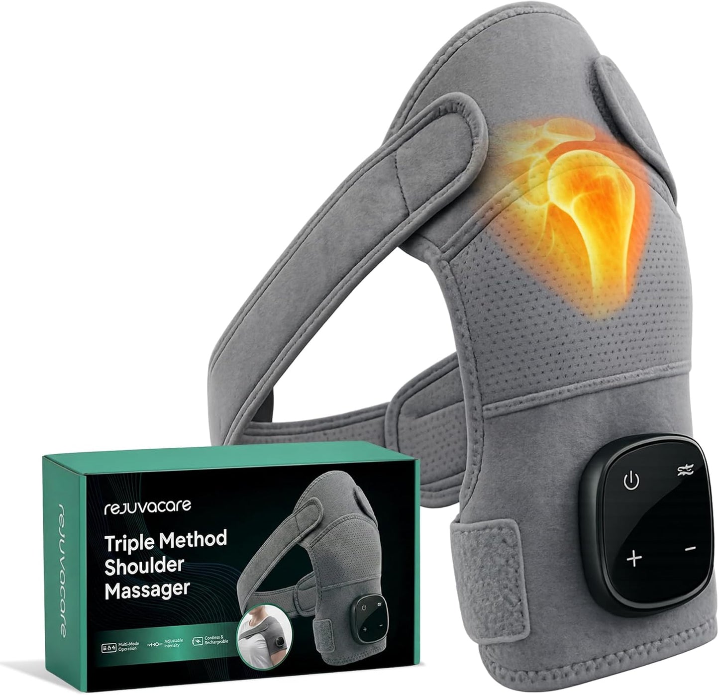 💪Triple Method Shoulder Massager – The Official Triple Shoulder Massager – Adjustable Shoulder Brace for Relaxation, Muscle Comfort & at-Home – Shoulder Relaxing Massage