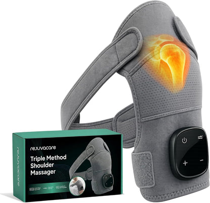 💪Triple Method Shoulder Massager – The Official Triple Shoulder Massager – Adjustable Shoulder Brace for Relaxation, Muscle Comfort & at-Home – Shoulder Relaxing Massage