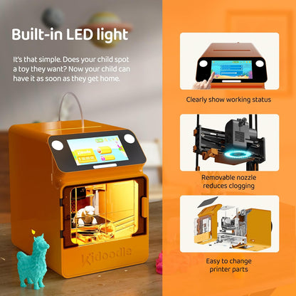 🥳3D Printer for Kids, Safe for Children, Toy 3D Printer, STEM Learning Mate, Wi-Fi & App Control, Weekly Update Toy Library, Touch Screen🆓 Includes 16 PLA Filaments for Home & School Use