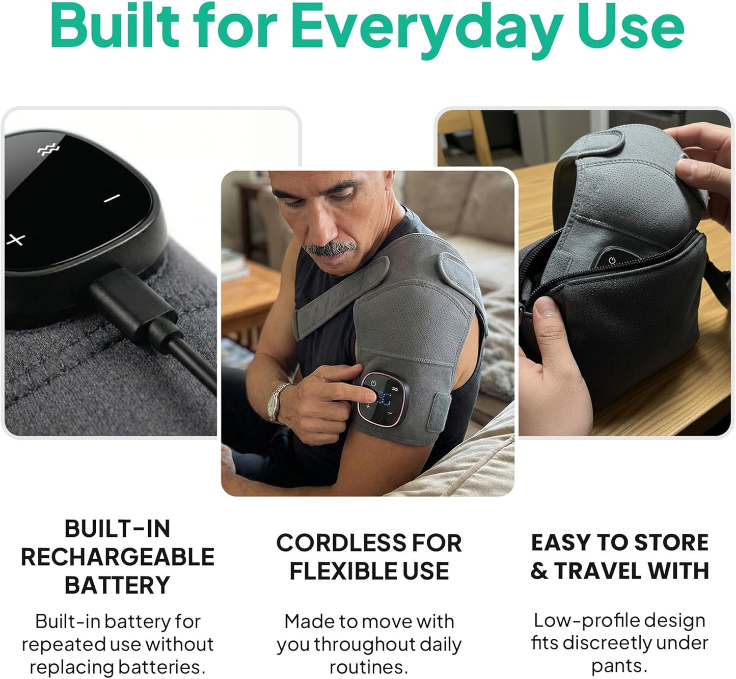 💪Triple Method Shoulder Massager – The Official Triple Shoulder Massager – Adjustable Shoulder Brace for Relaxation, Muscle Comfort & at-Home – Shoulder Relaxing Massage