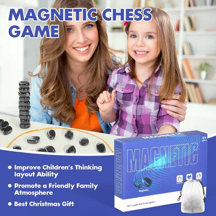 Magnetic Chess Game,Portable Intellectual Battle & Strategy Board Game for Family Game Night,Magnetic Chess Strategy Game with String & Stones for Kids and Adults, Advent Calendar 2025