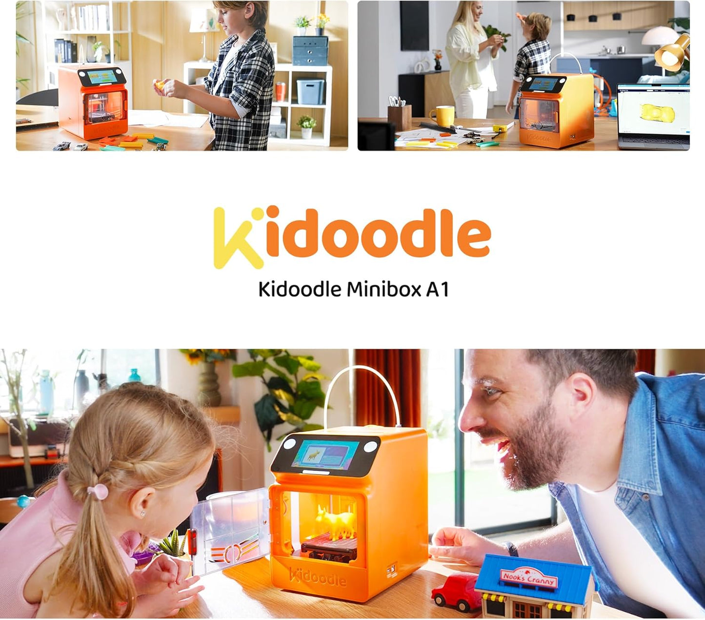 🥳3D Printer for Kids, Safe for Children, Toy 3D Printer, STEM Learning Mate, Wi-Fi & App Control, Weekly Update Toy Library, Touch Screen🆓 Includes 16 PLA Filaments for Home & School Use